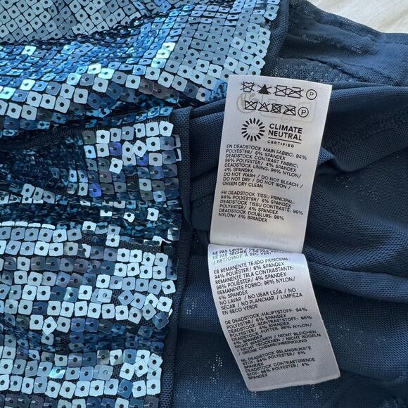 Reformation XS Elise Blue Sequin Knit Dress - Picture 10 of 11